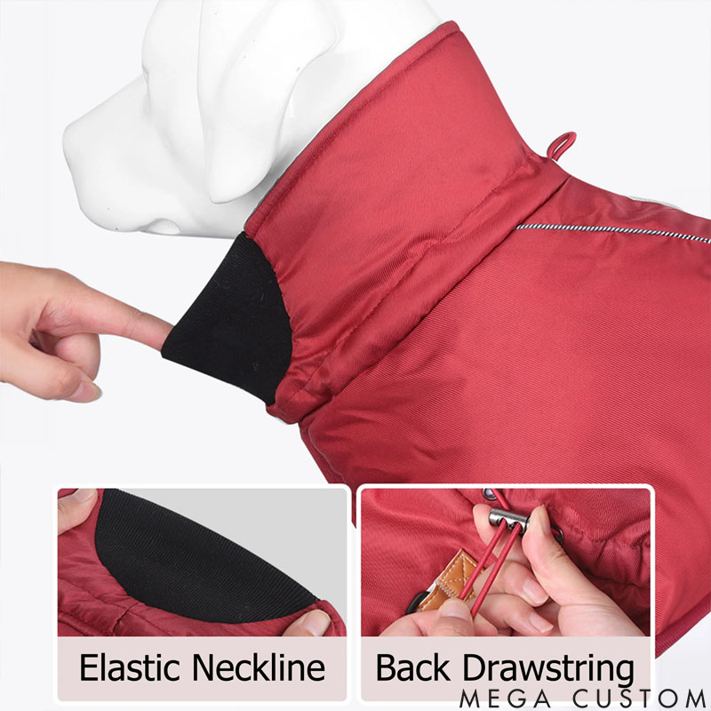 Personalized Funny Face Photo Adjustable Dog Coat Jacket with Name and Year Pet Supplies Winter Daily Use Pet Party Gift for Dog Owners Lovers