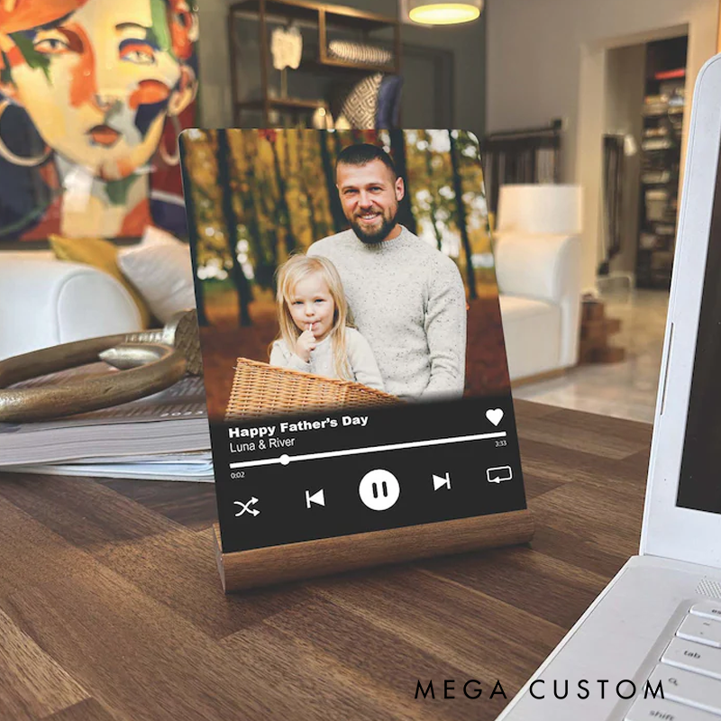 Personalized Gift for Father and Gift Acrylic Music Plaque and Perfect Personalized Gifts for Dad and Birthday Gift for Daddy