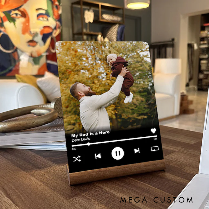 Personalized Gift for Father and Gift Acrylic Music Plaque and Perfect Personalized Gifts for Dad and Birthday Gift for Daddy