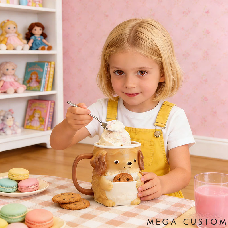 Personalized Golden Retriever Dog Ice Cream Pint Holder 3D Printed with Snack Drawer for Pet Pet Lover For Dog Lover