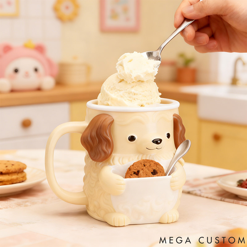 Personalized Golden Retriever Dog Ice Cream Pint Holder 3D Printed with Snack Drawer for Pet Pet Lover For Dog Lover