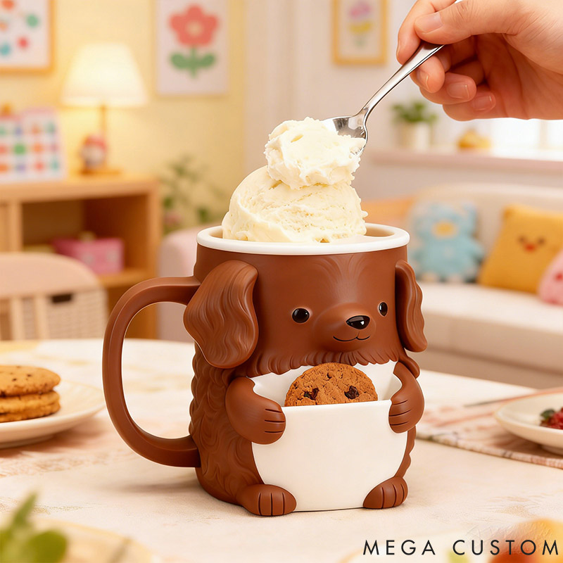 Personalized Golden Retriever Dog Ice Cream Pint Holder 3D Printed with Snack Drawer for Pet Pet Lover For Dog Lover