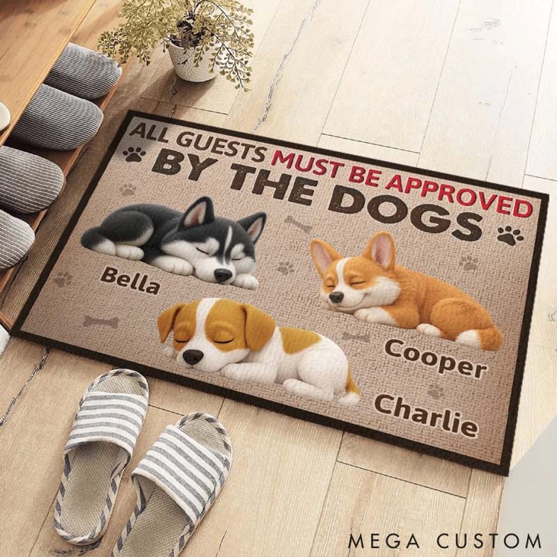 Personalized Guarded By Professional Nappers Home Decor Decorative Mat Doormat Gifts for Pet Lover for Dog Lover