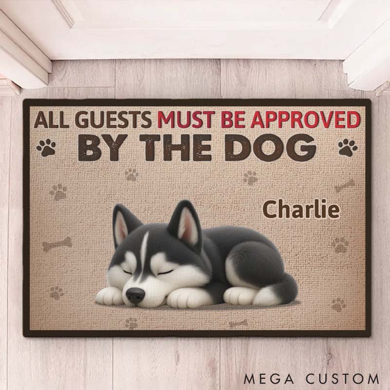 Personalized Guarded By Professional Nappers Home Decor Decorative Mat Doormat Gifts for Pet Lover for Dog Lover