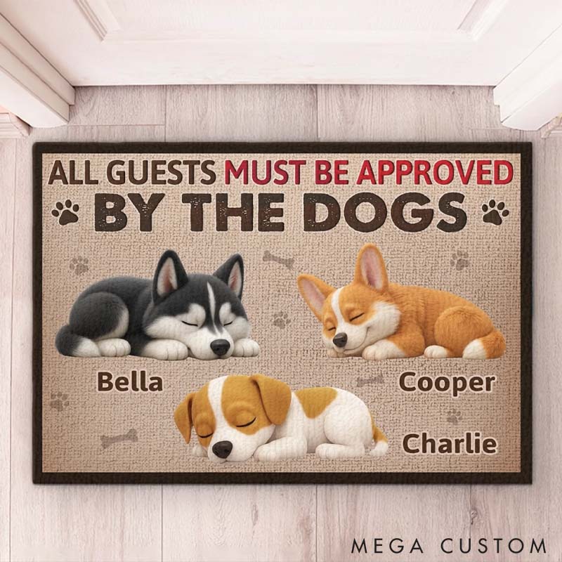 Personalized Guarded By Professional Nappers Home Decor Decorative Mat Doormat Gifts for Pet Lover for Dog Lover