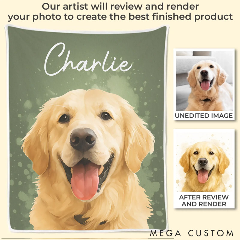 Personalized Happiness On Four Paws Photo Blanket Gifts For Pet Lover For Dog Lover