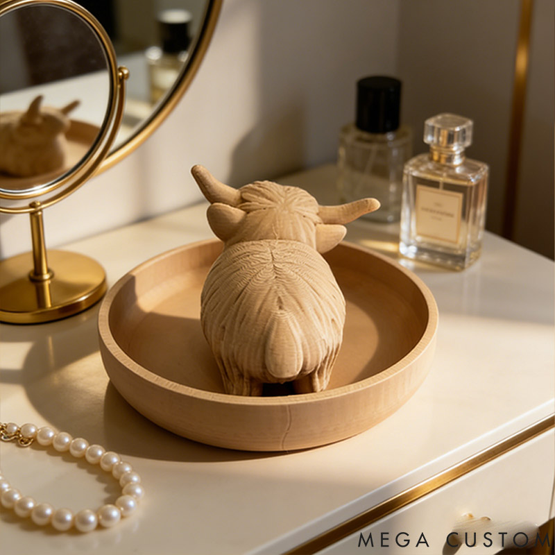 Personalized Highland Cow Ring Holder Dish Gift for Pet Lover for Cow Lover