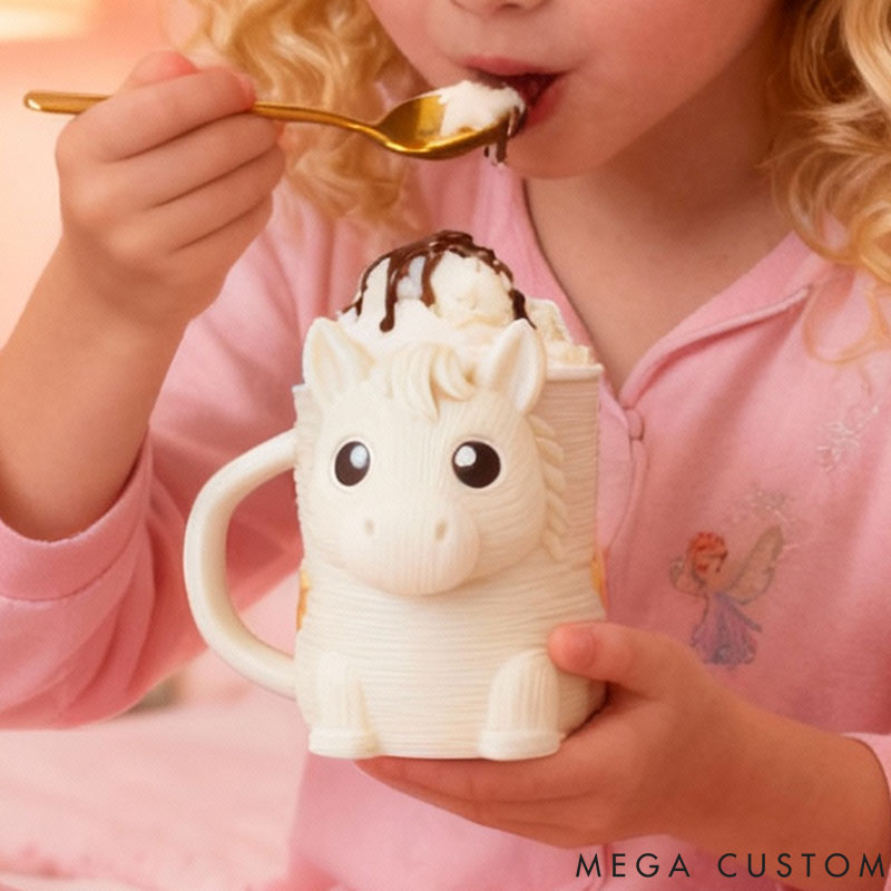 Personalized Horse Ice Cream Pint Holder 3D Printed with Spoon Slots & Snack Drawer for Pet Lover For Horse Lover