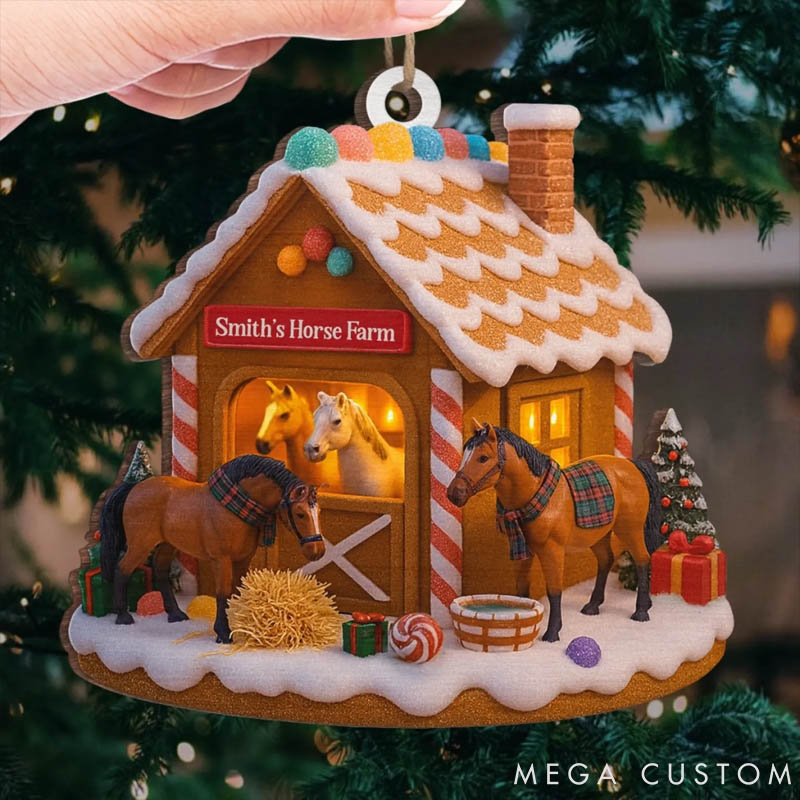 Personalized Horse Lover Horse Farm Christmas Ornament
