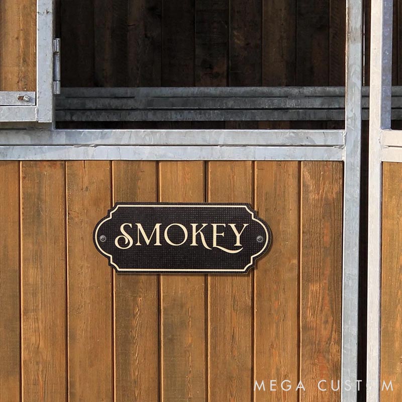 Personalized Horse Lover Retro Stable Horse Door Engraving Name Plates with Pattern Housewarming Gift