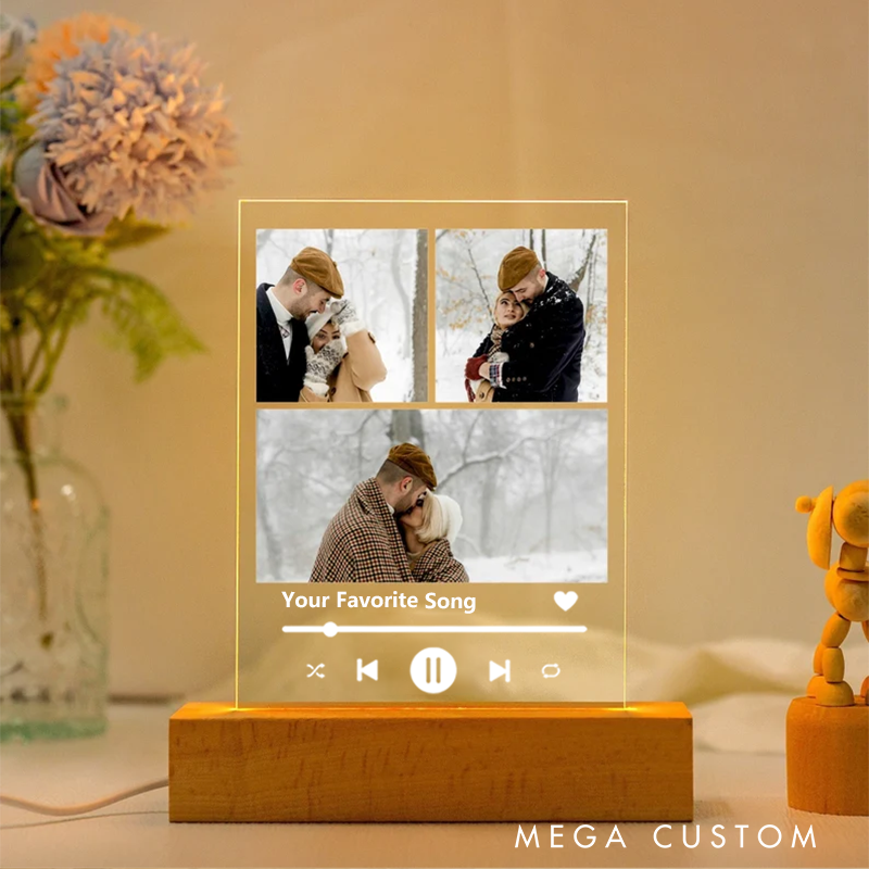 Personalized Photo Night Light and Photo Collage LED Light and  Anniversary Gift and Birthday Gift for Friends Couple and Valentines Gifts