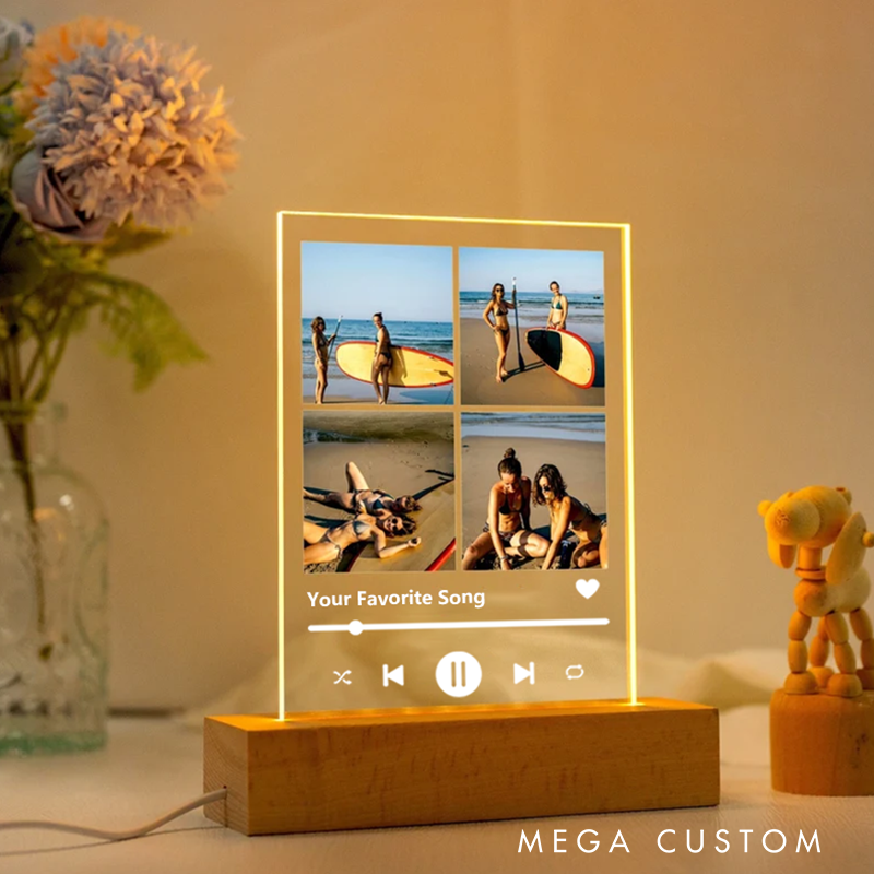 Personalized Photo Night Light and Photo Collage LED Light and  Anniversary Gift and Birthday Gift for Friends Couple and Valentines Gifts
