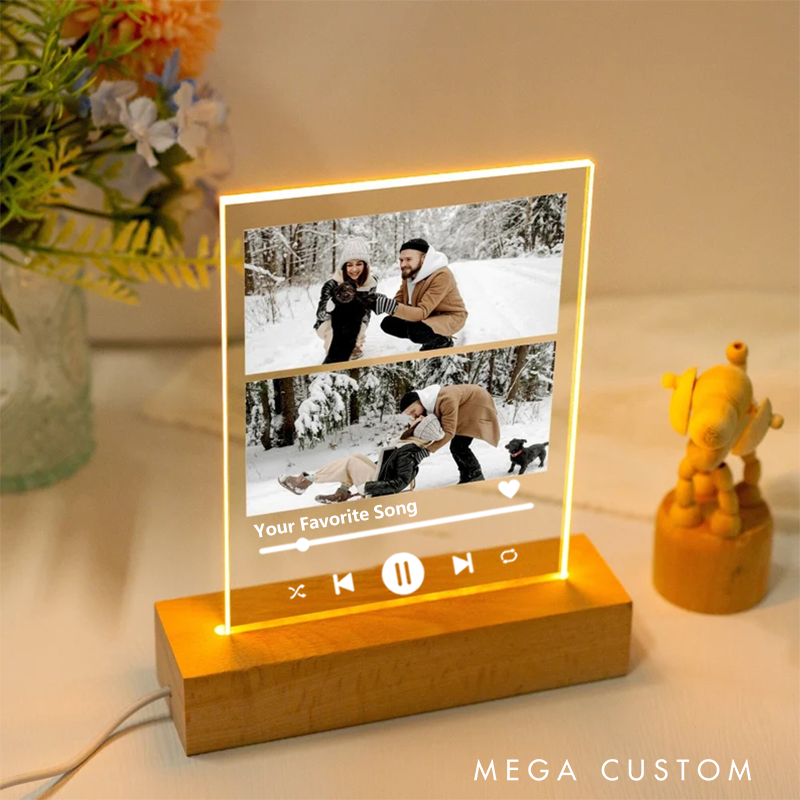 Personalized Photo Night Light and Photo Collage LED Light and  Anniversary Gift and Birthday Gift for Friends Couple and Valentines Gifts