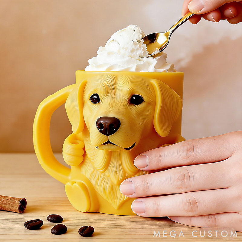Personalized Labrador Retriever Ice Cream Pint Holder 3D Printed with Spoon Slots & Snack Drawer for Pet Pet Lover For Dog Lover