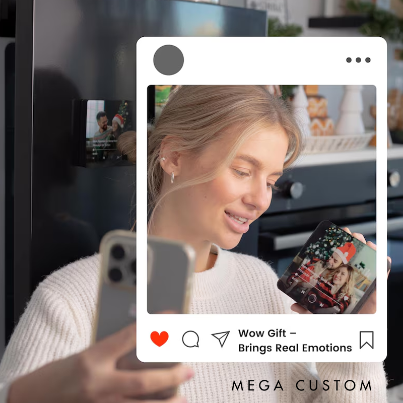 Personalized Light-Up Fridge Music Magnet and Plays Custom Song and Photo Album Cover Unique Gift for Him and Music Lovers and Home Decor Accessory