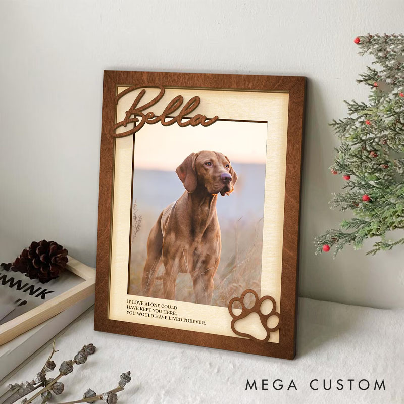 Personalized Memorial Dog Photo Frame with Name Gift for Pet Lover for Dog Lover