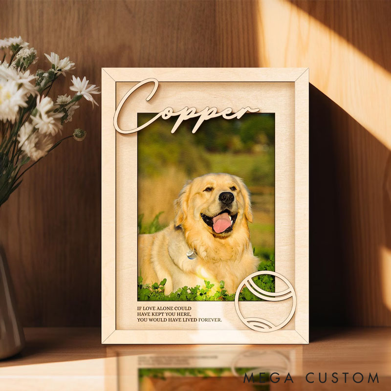 Personalized Memorial Dog Photo Frame with Name Gift for Pet Lover for Dog Lover
