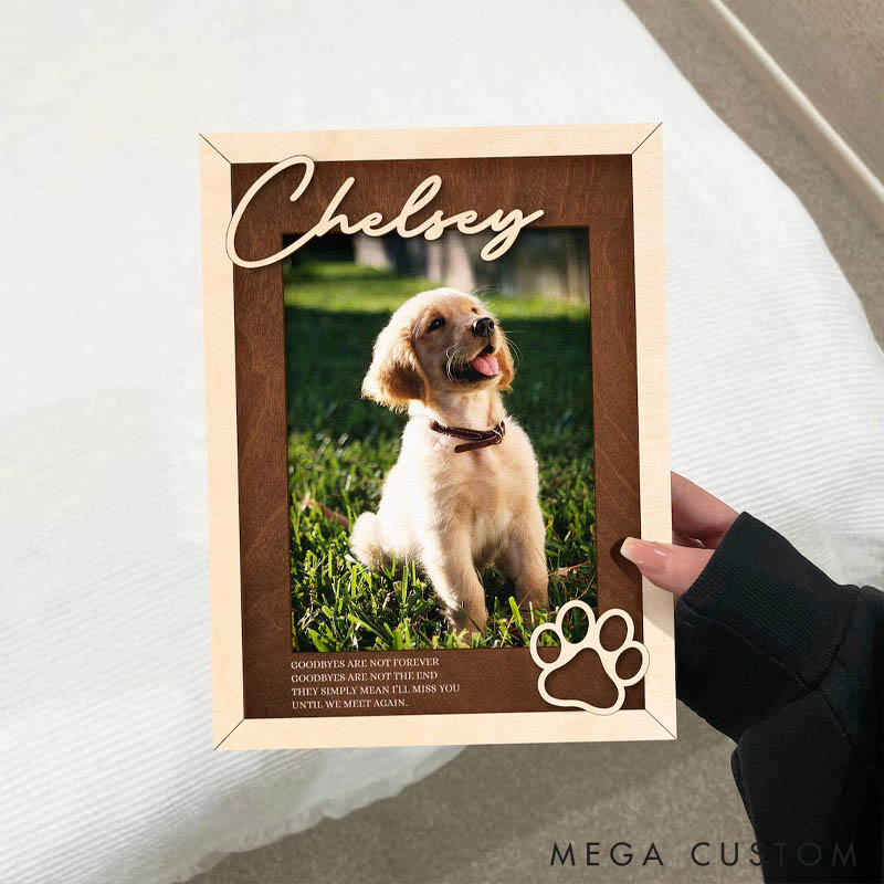 Personalized Memorial Dog Photo Frame with Name Gift for Pet Lover for Dog Lover