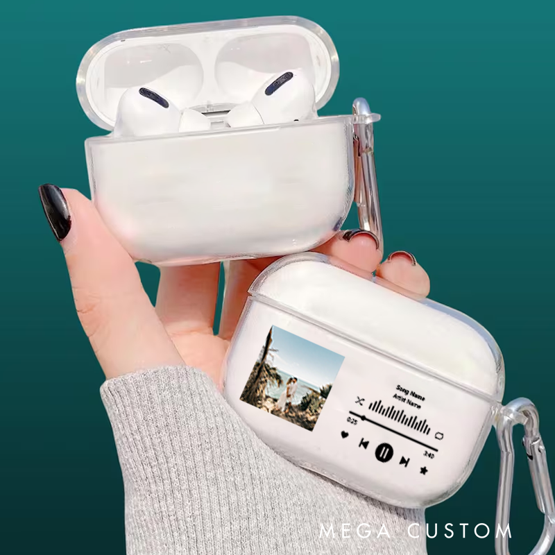 Personalized Music Plaque Earphone Protective Cover Album Cover  and Custom Music Player Display and Audio Control and Music Player