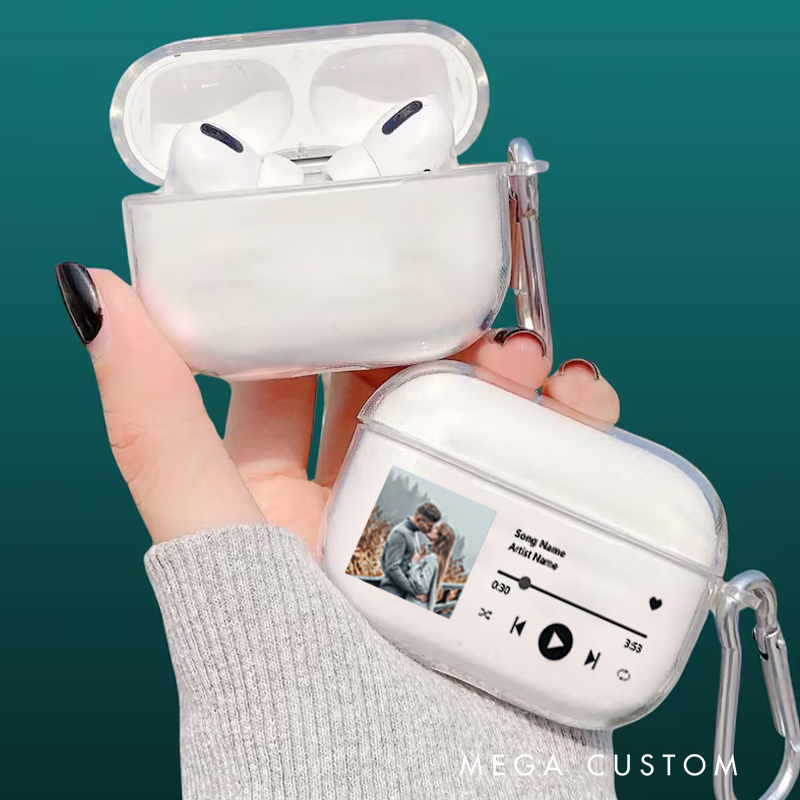 Personalized Music Plaque Earphone Protective Cover Album Cover  and Custom Music Player Display and Audio Control and Music Player