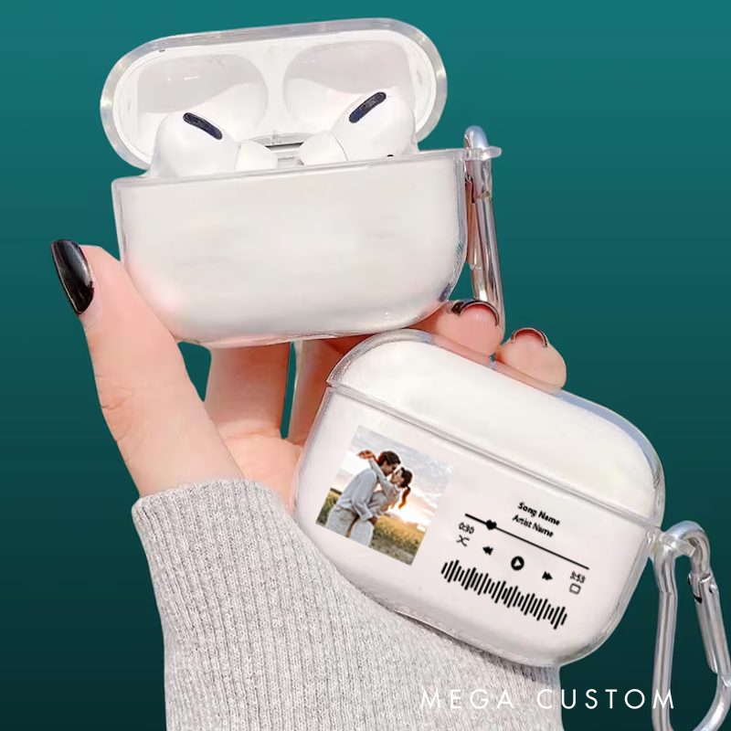 Personalized Music Plaque Earphone Protective Cover Album Cover  and Custom Music Player Display and Audio Control and Music Player