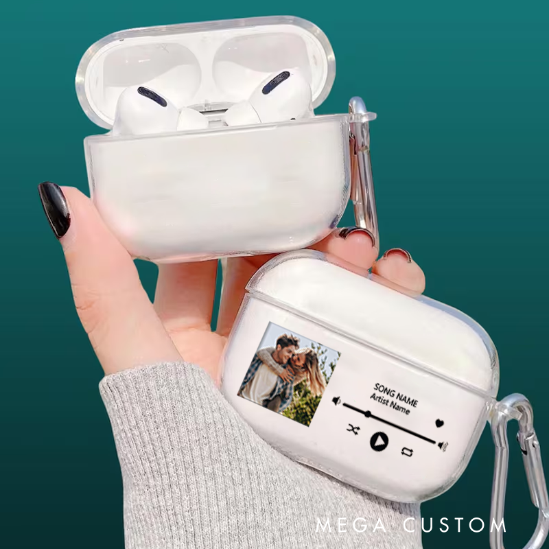 Personalized Music Plaque Earphone Protective Cover Album Cover  and Custom Music Player Display and Audio Control and Music Player