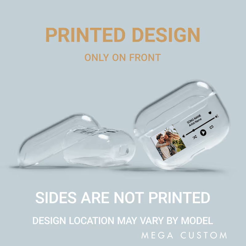 Personalized Music Plaque Earphone Protective Cover Album Cover  and Custom Music Player Display and Audio Control and Music Player