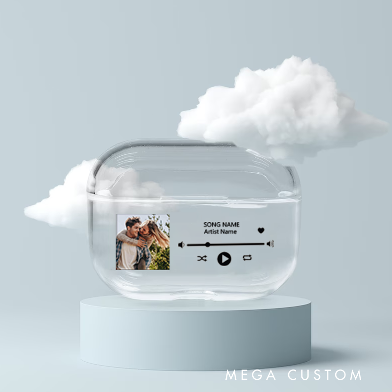 Personalized Music Plaque Earphone Protective Cover Album Cover  and Custom Music Player Display and Audio Control and Music Player