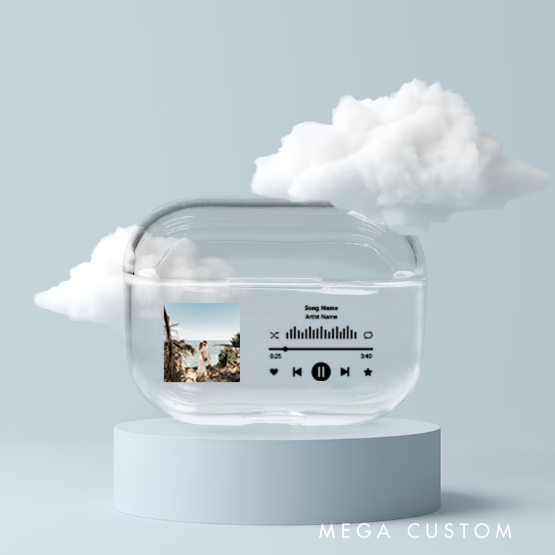 Personalized Music Plaque Earphone Protective Cover Album Cover  and Custom Music Player Display and Audio Control and Music Player