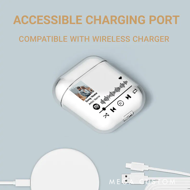 Personalized Music Plaque Earphone Protective Cover Album Cover  and Custom Music Player Display and Audio Control and Music Player