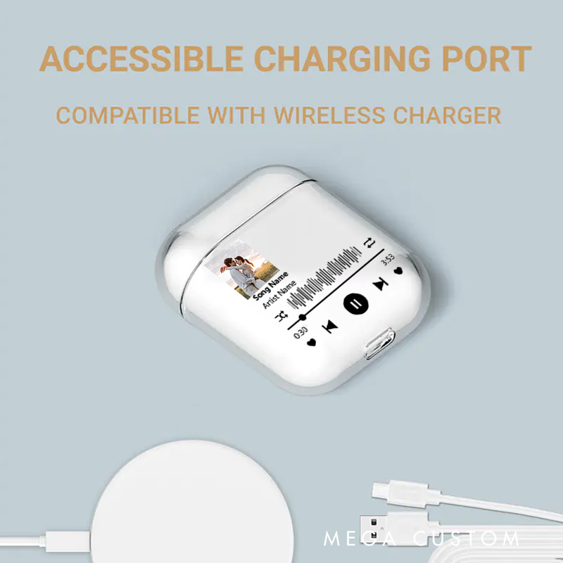 Personalized Music Plaque Earphone Protective Cover Album Cover  and Custom Music Player Display and Audio Control and Music Player