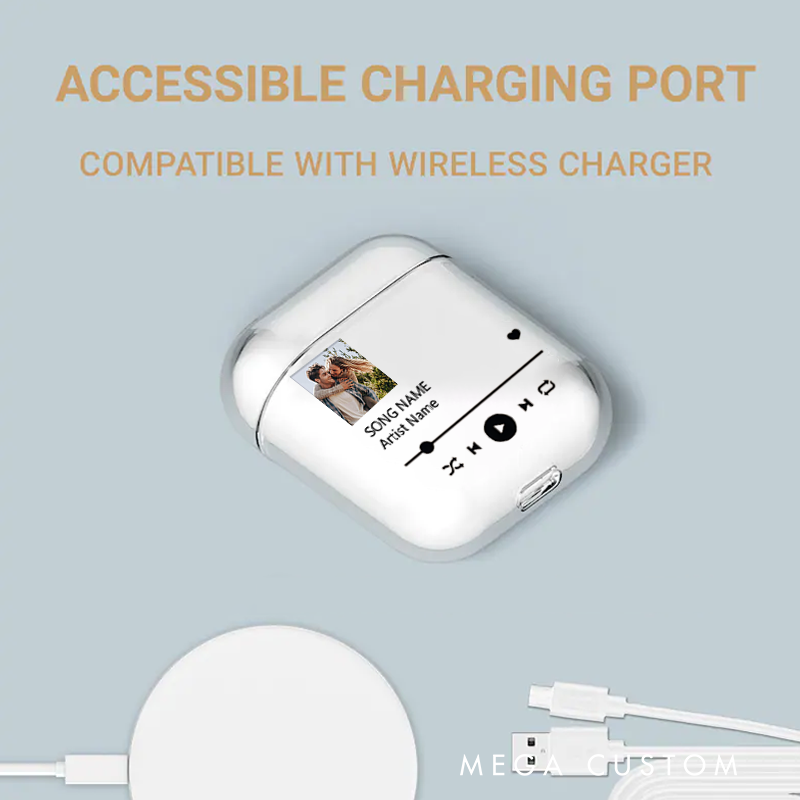 Personalized Music Plaque Earphone Protective Cover Album Cover  and Custom Music Player Display and Audio Control and Music Player