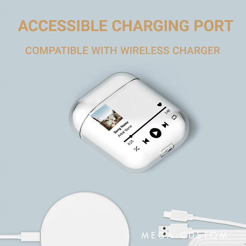 Personalized Music Plaque Earphone Protective Cover Album Cover  and Custom Music Player Display and Audio Control and Music Player