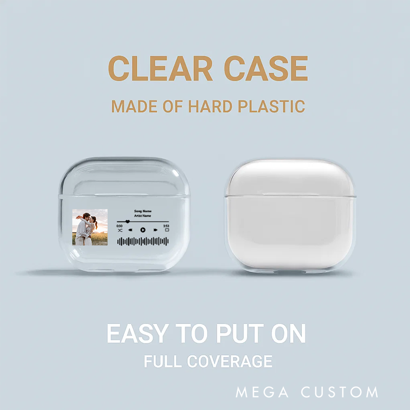 Personalized Music Plaque Earphone Protective Cover Album Cover  and Custom Music Player Display and Audio Control and Music Player