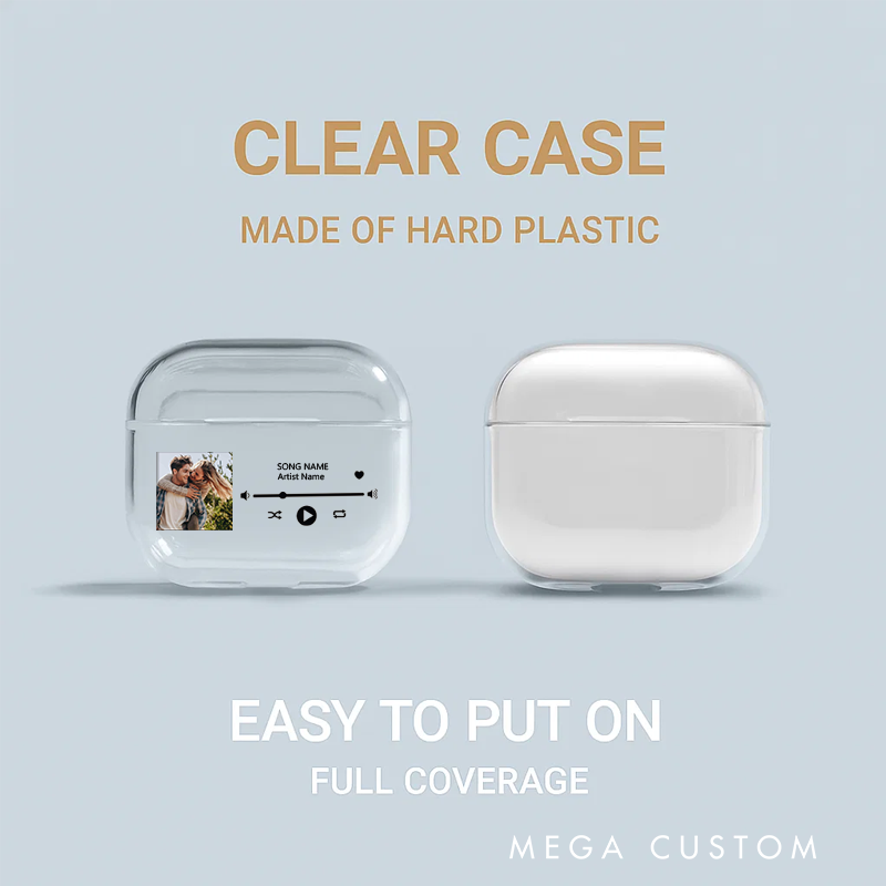 Personalized Music Plaque Earphone Protective Cover Album Cover  and Custom Music Player Display and Audio Control and Music Player