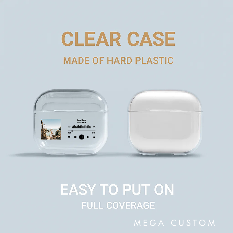 Personalized Music Plaque Earphone Protective Cover Album Cover  and Custom Music Player Display and Audio Control and Music Player