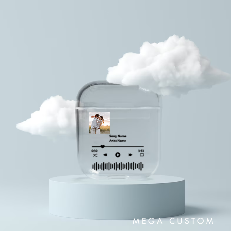 Personalized Music Plaque Earphone Protective Cover Album Cover  and Custom Music Player Display and Audio Control and Music Player