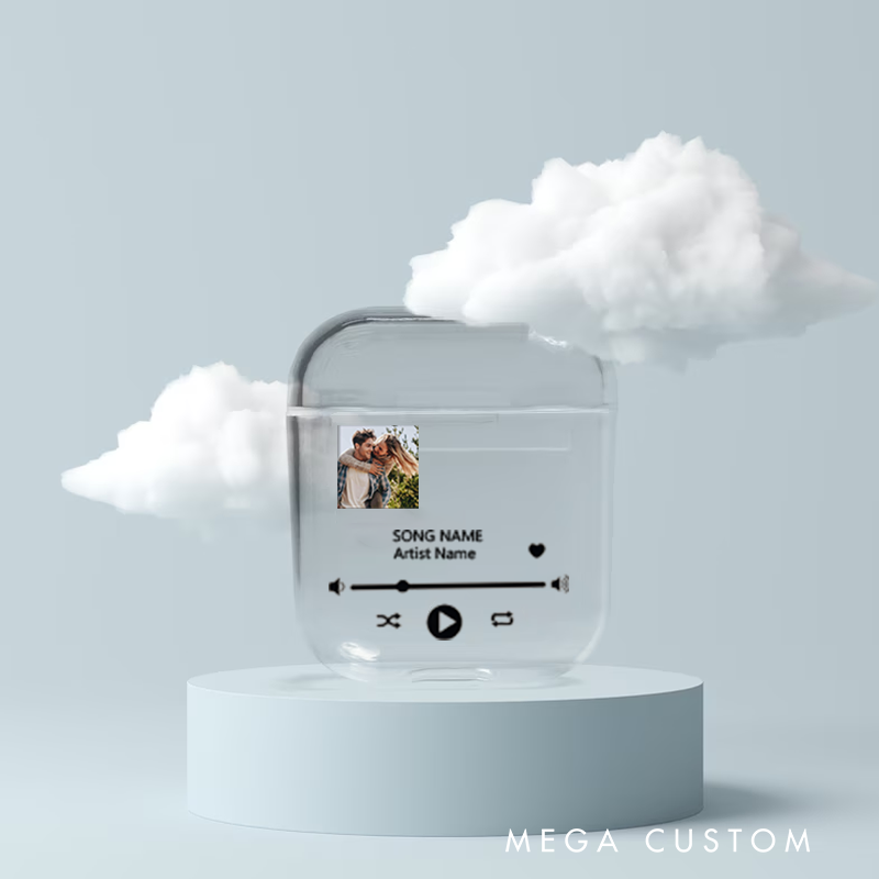 Personalized Music Plaque Earphone Protective Cover Album Cover  and Custom Music Player Display and Audio Control and Music Player