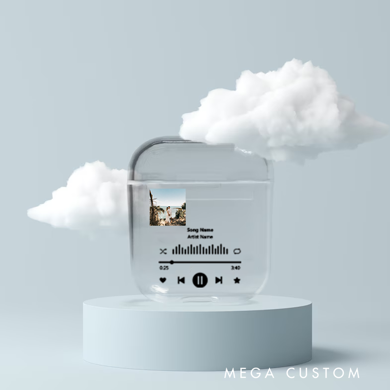 Personalized Music Plaque Earphone Protective Cover Album Cover  and Custom Music Player Display and Audio Control and Music Player