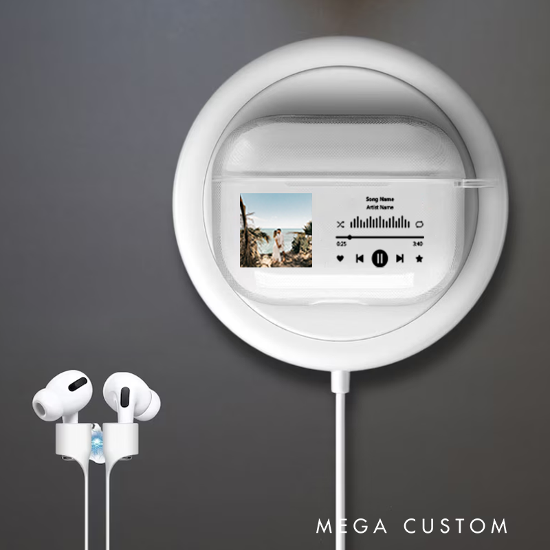 Personalized Music Plaque Earphone Protective Cover Album Cover  and Custom Music Player Display and Audio Control and Music Player