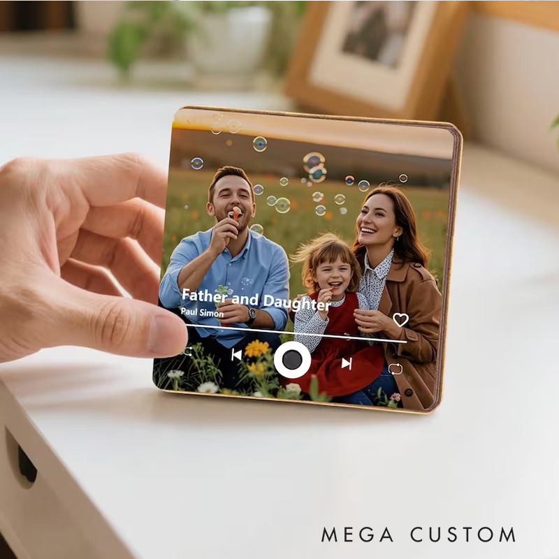 Personalized Music Fridge Magnet and Custom Photo Music Refrigerator Magnet and Play Song Music Box Ornament and Anniversary Christmas Gift