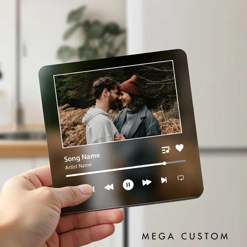 Personalized Music Fridge Magnet and Custom Photo & Song Album Music Magnet Happy Valentine's Day Gift Play Song Refrigerator Magnet Home Decor