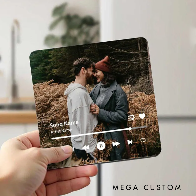 Personalized Music Fridge Magnet and Custom Photo & Song Album Music Magnet Happy Valentine's Day Play Song Refrigerator Magnet Home Decoration