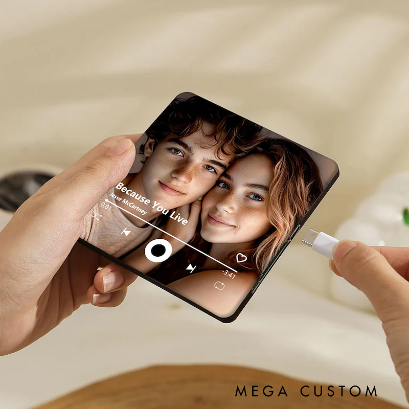 Personalized Music Fridge Magnet and Custom Photos & Music Refrigerator Magnet and Play Song Music Box and Photo Music Magnet and Birthday Gift for Him and Her