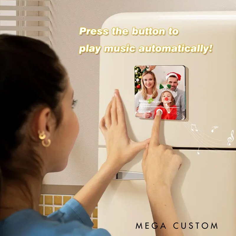 Personalized Music Fridge Magnet and Photo & Music Refrigerator Magnet and Photo Music Magnet and Play Song Music Box and Christmas Gift