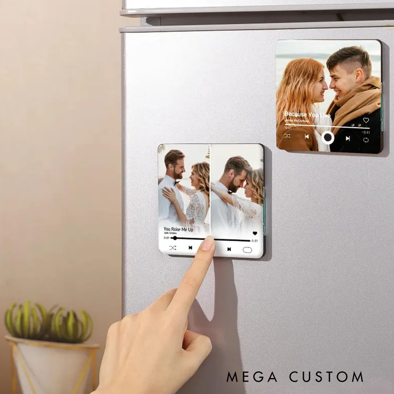 Personalized Music Fridge Magnet and Photo & Music Refrigerator Magnet and Photo Music Magnet and Play Song Music Box and Christmas Gift