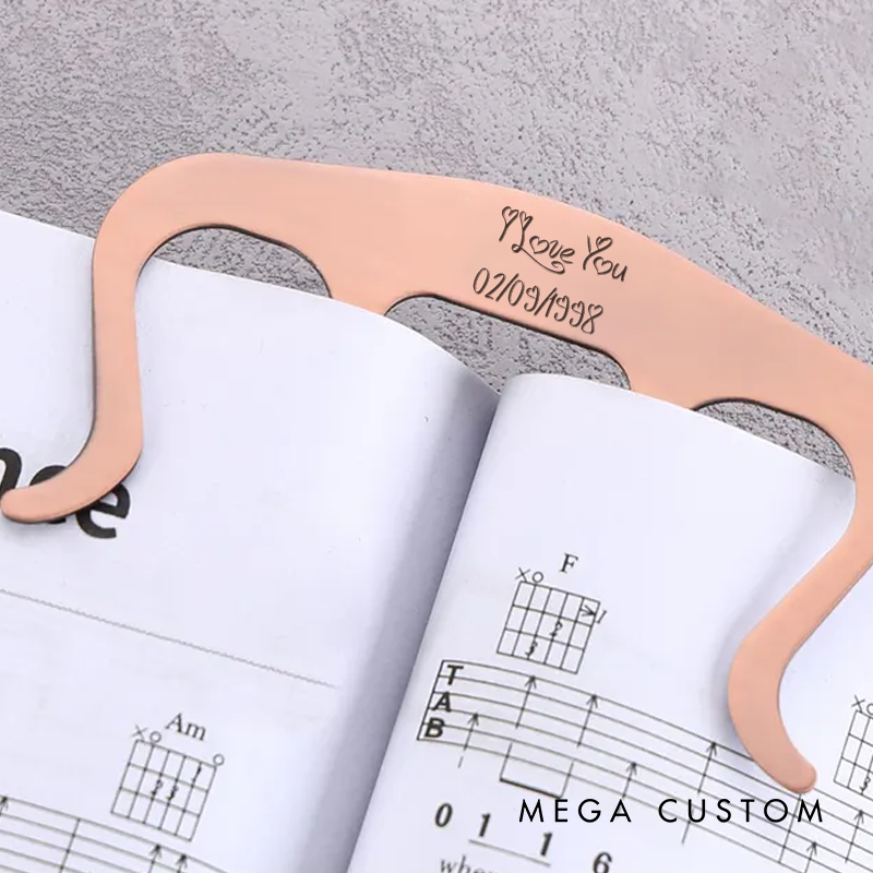 Personalized Music Note Page Holder and Custom Sheet Music Clip and Engraved Actual Handwriting Music Stand Accessory and Gift for Her Him Dad Mom