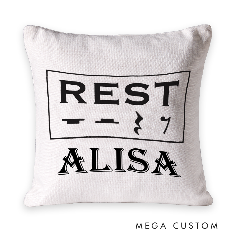Personalized Music Notes Pillow and Musician Rest and Marching Band Gift and Band Teacher Gift and Music Teacher Gift