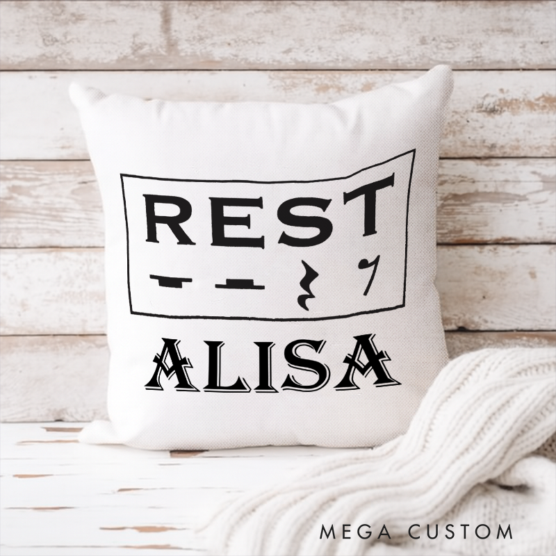 Personalized Music Notes Pillow and Musician Rest and Marching Band Gift and Band Teacher Gift and Music Teacher Gift