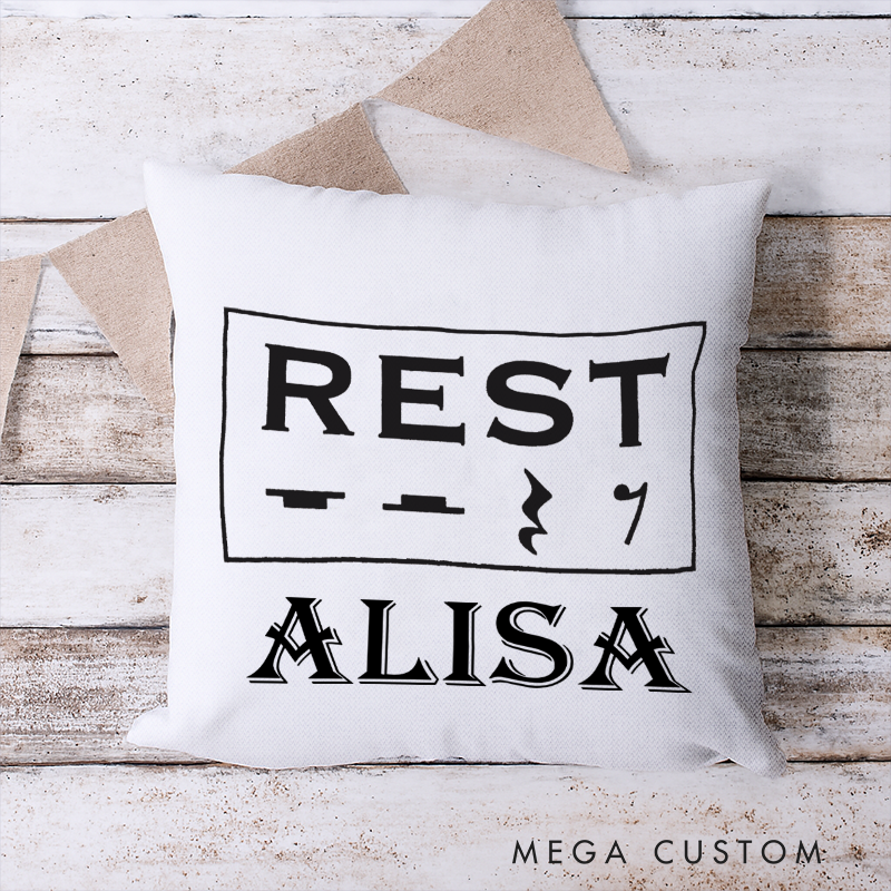 Personalized Music Notes Pillow and Musician Rest and Marching Band Gift and Band Teacher Gift and Music Teacher Gift